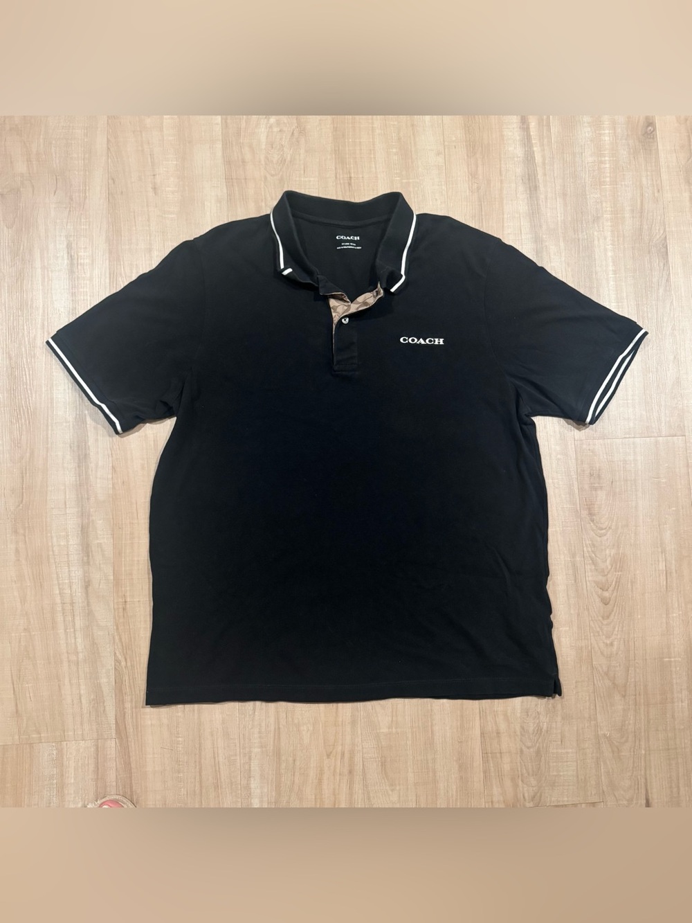 Coach Men’s Black Polo with White Trim